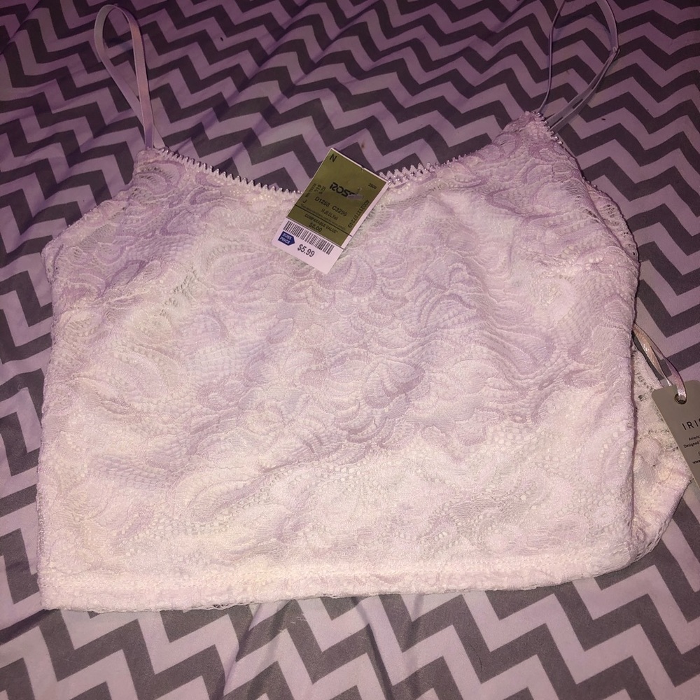 brand new white lace crop top